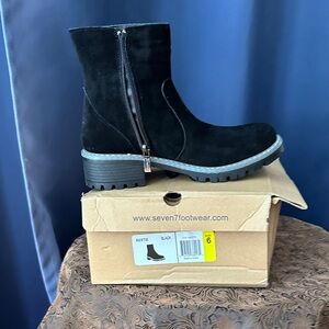 Seven7 Black Suede Ankle Booties